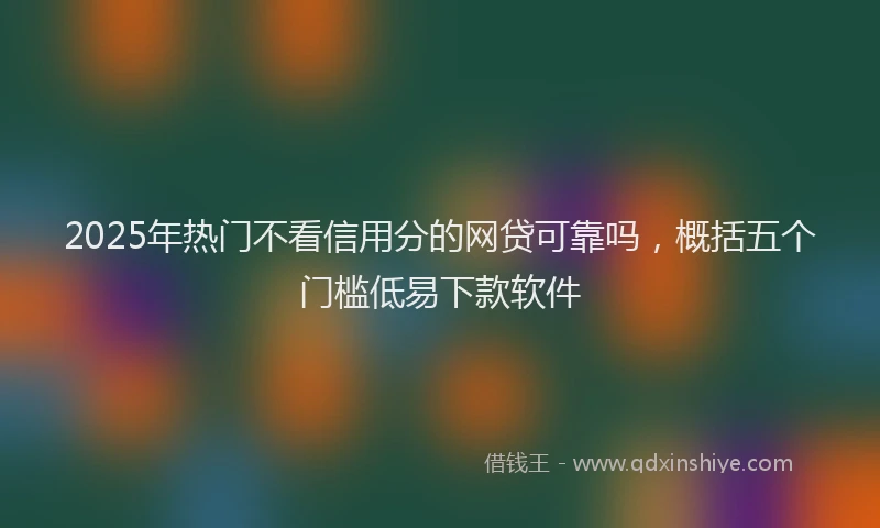 2025年热门不看信用分的网贷可靠吗，概括五个门槛低易下款软件