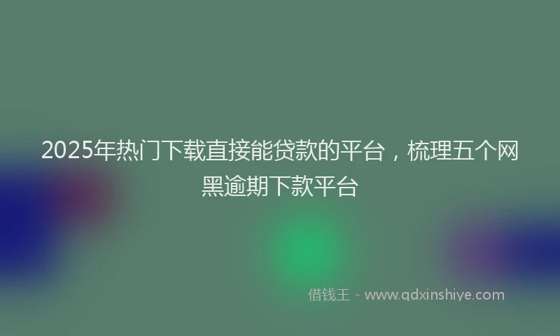 2025年热门下载直接能贷款的平台，梳理五个网黑逾期下款平台