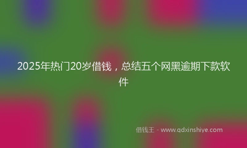 2025年热门20岁借钱，总结五个网黑逾期下款软件