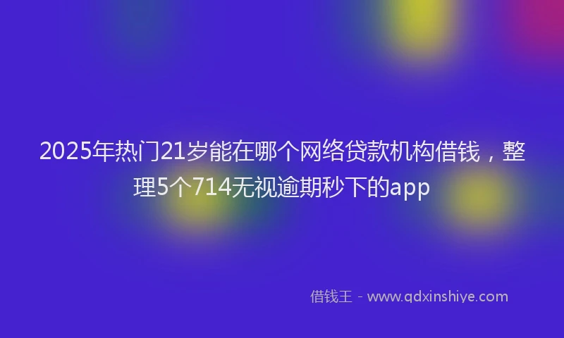 2025年热门21岁能在哪个网络贷款机构借钱，整理5个714无视逾期秒下的app