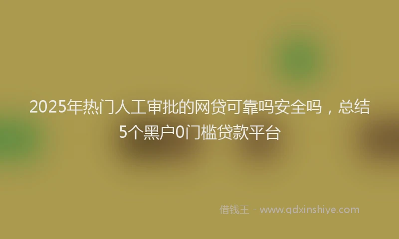 2025年热门人工审批的网贷可靠吗安全吗，总结5个黑户0门槛贷款平台