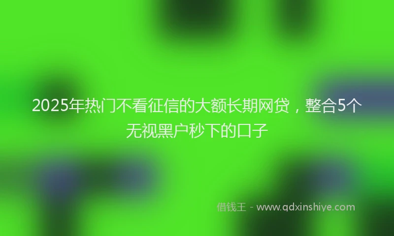 2025年热门不看征信的大额长期网贷，整合5个无视黑户秒下的口子