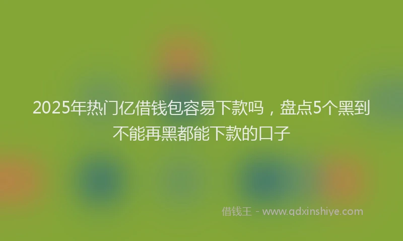 2025年热门亿借钱包容易下款吗，盘点5个黑到不能再黑都能下款的口子