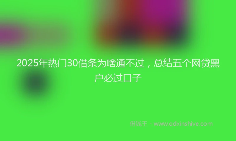2025年热门30借条为啥通不过，总结五个网贷黑户必过口子