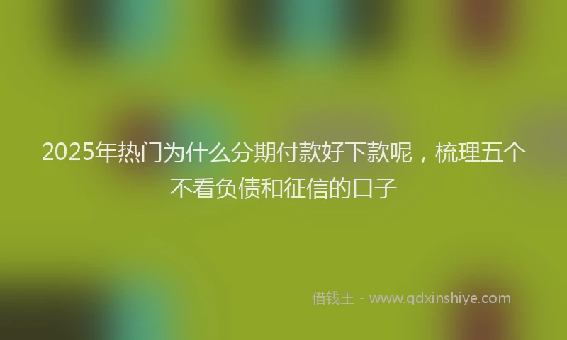 2025年热门为什么分期付款好下款呢，梳理五个不看负债和征信的口子