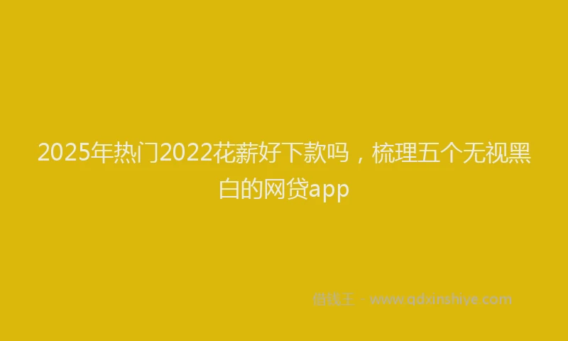 2025年热门2022花薪好下款吗，梳理五个无视黑白的网贷app