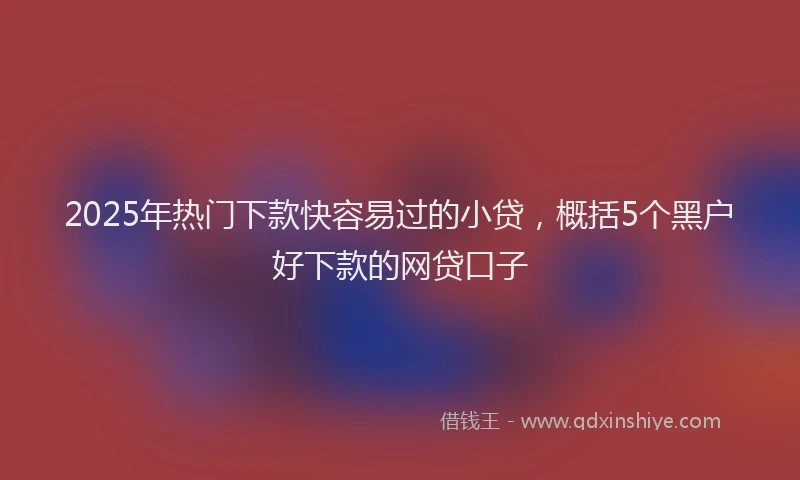 2025年热门下款快容易过的小贷，概括5个黑户好下款的网贷口子