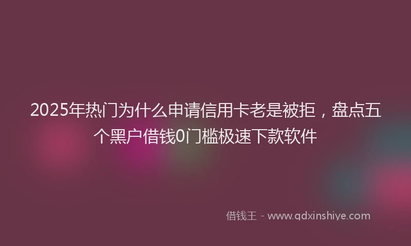2025年热门为什么申请信用卡老是被拒，盘点五个黑户借钱0门槛极速下款软件