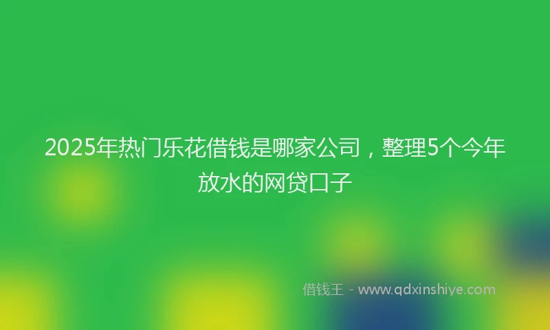 2025年热门乐花借钱是哪家公司，整理5个今年放水的网贷口子