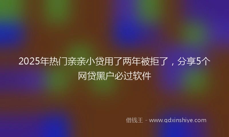 2025年热门亲亲小贷用了两年被拒了，分享5个网贷黑户必过软件