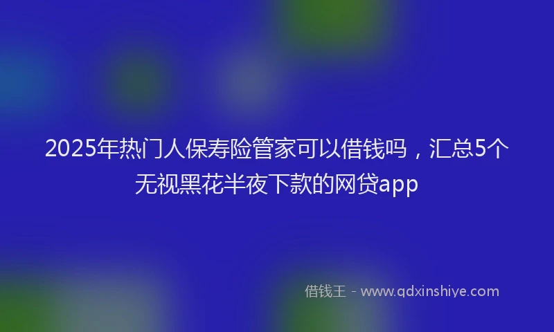 2025年热门人保寿险管家可以借钱吗，汇总5个无视黑花半夜下款的网贷app