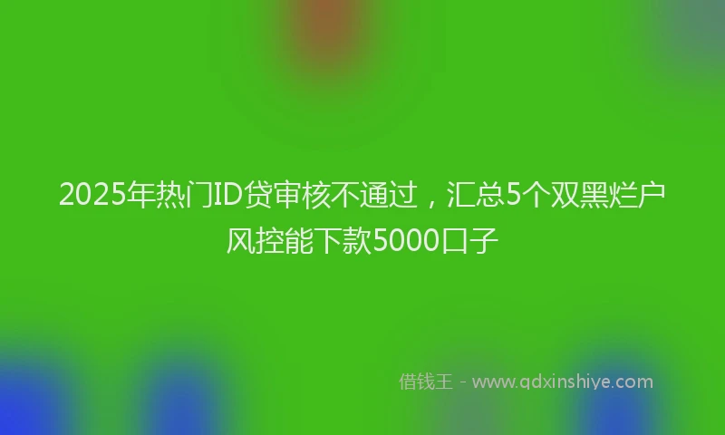 2025年热门ID贷审核不通过，汇总5个双黑烂户风控能下款5000口子
