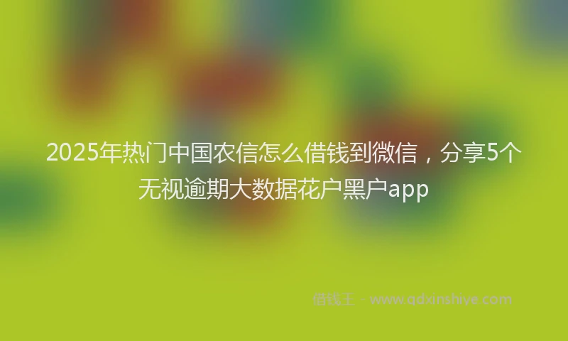 2025年热门中国农信怎么借钱到微信，分享5个无视逾期大数据花户黑户app