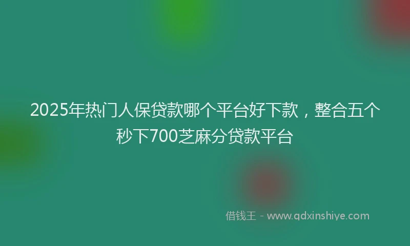 2025年热门人保贷款哪个平台好下款，整合五个秒下700芝麻分贷款平台
