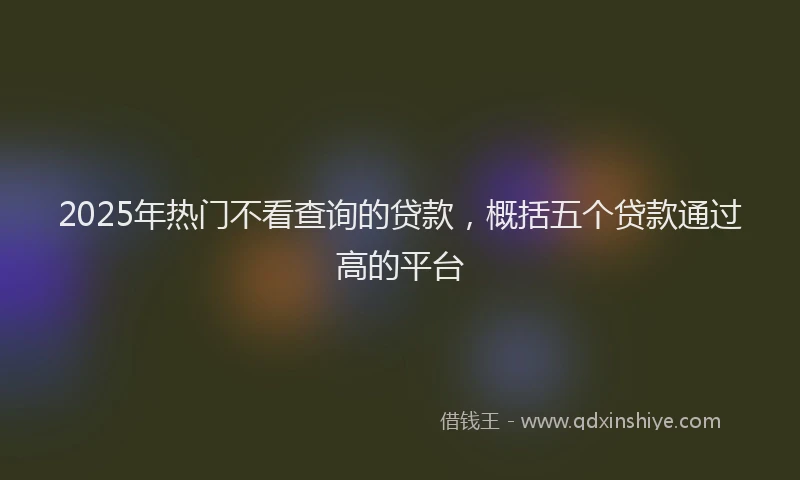 2025年热门不看查询的贷款，概括五个贷款通过高的平台