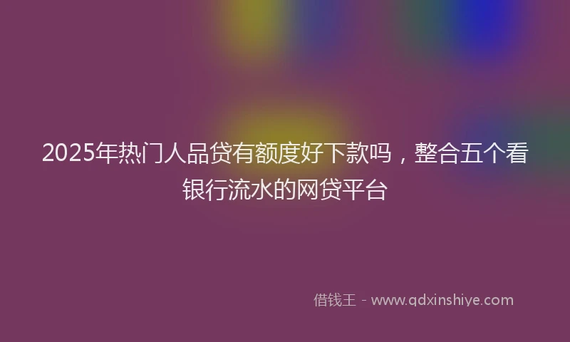 2025年热门人品贷有额度好下款吗，整合五个看银行流水的网贷平台