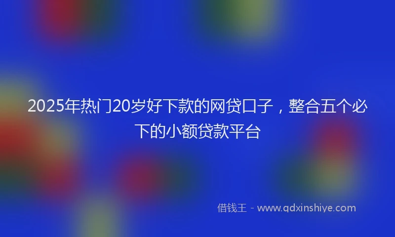 2025年热门20岁好下款的网贷口子，整合五个必下的小额贷款平台