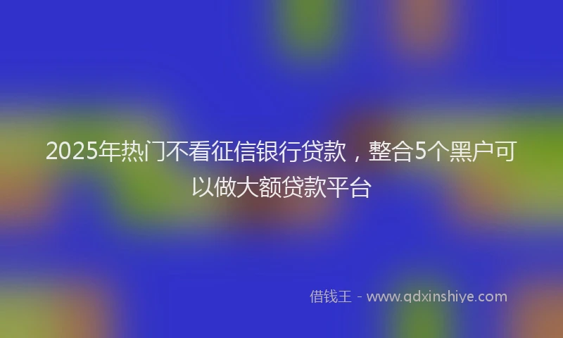 2025年热门不看征信银行贷款，整合5个黑户可以做大额贷款平台