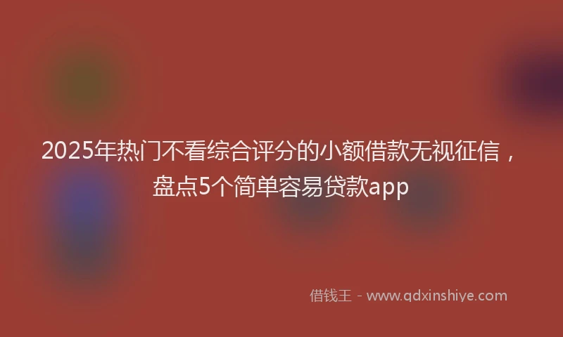 2025年热门不看综合评分的小额借款无视征信，盘点5个简单容易贷款app
