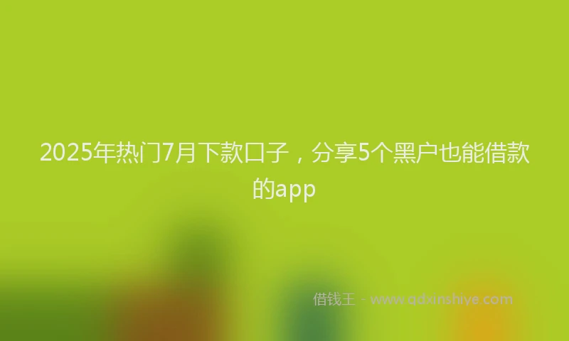 2025年热门7月下款口子，分享5个黑户也能借款的app
