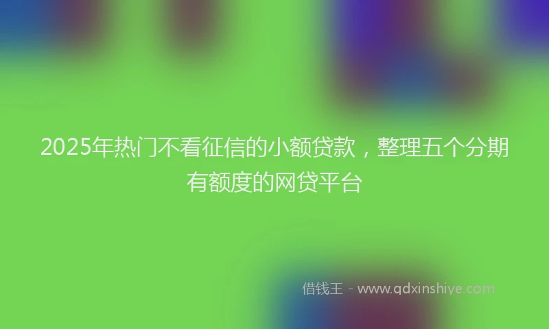 2025年热门不看征信的小额贷款，整理五个分期有额度的网贷平台