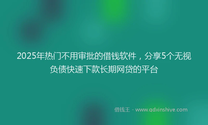 2025年热门不用审批的借钱软件，分享5个无视负债快速下款长期网贷的平台