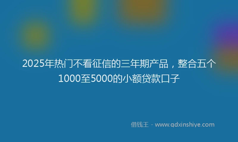 2025年热门不看征信的三年期产品，整合五个1000至5000的小额贷款口子