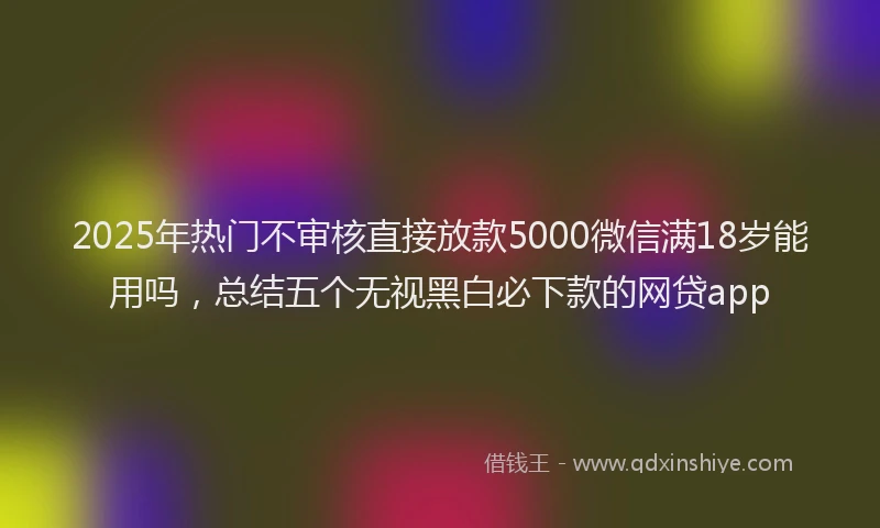 2025年热门不审核直接放款5000微信满18岁能用吗，总结五个无视黑白必下款的网贷app