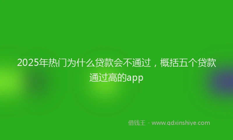 2025年热门为什么贷款会不通过，概括五个贷款通过高的app