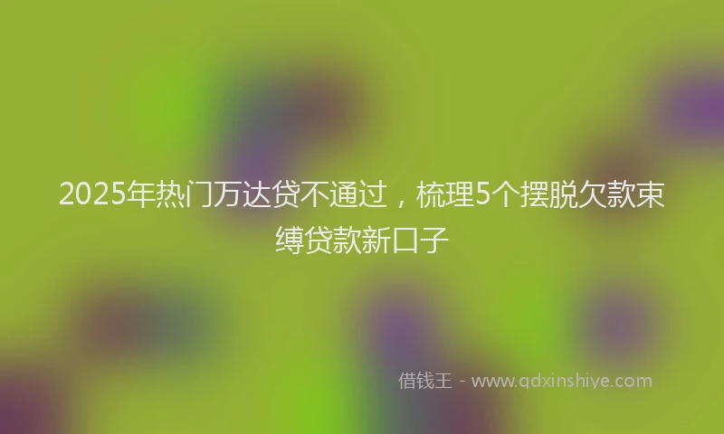 2025年热门万达贷不通过，梳理5个摆脱欠款束缚贷款新口子
