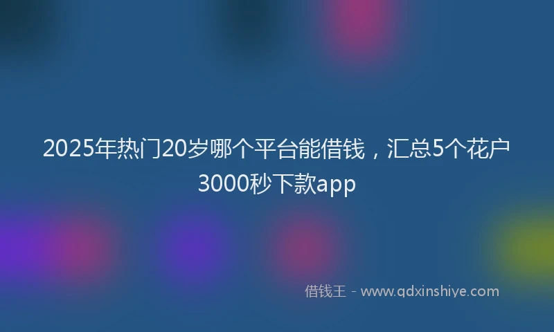 2025年热门20岁哪个平台能借钱，汇总5个花户3000秒下款app