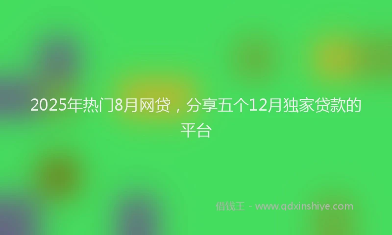 2025年热门8月网贷，分享五个12月独家贷款的平台