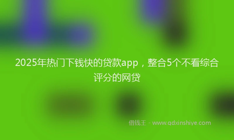 2025年热门下钱快的贷款app，整合5个不看综合评分的网贷