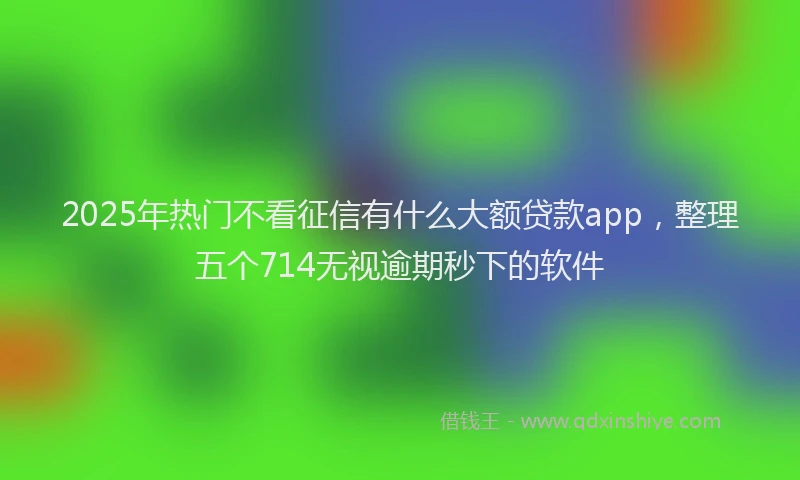 2025年热门不看征信有什么大额贷款app，整理五个714无视逾期秒下的软件