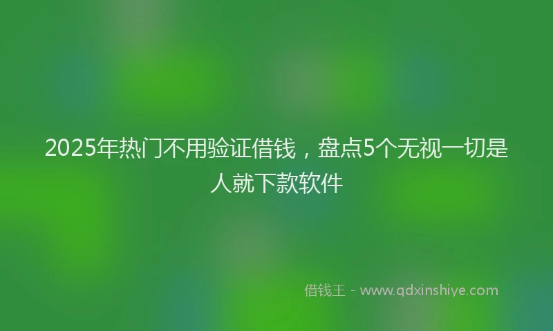 2025年热门不用验证借钱，盘点5个无视一切是人就下款软件