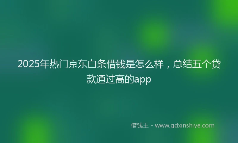 2025年热门京东白条借钱是怎么样，总结五个贷款通过高的app