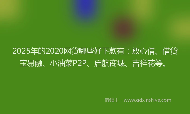 2025年的2020网贷哪些好下款有：放心借、借贷宝易融、小油菜P2P、启航商城、吉祥花等。