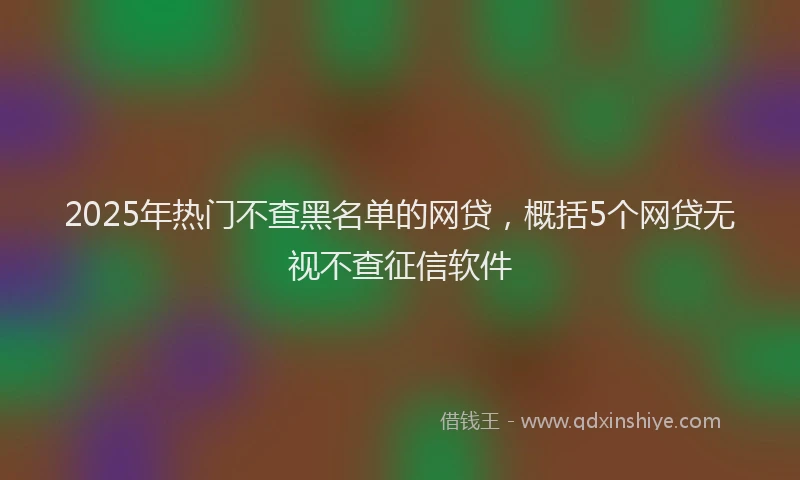 2025年热门不查黑名单的网贷，概括5个网贷无视不查征信软件