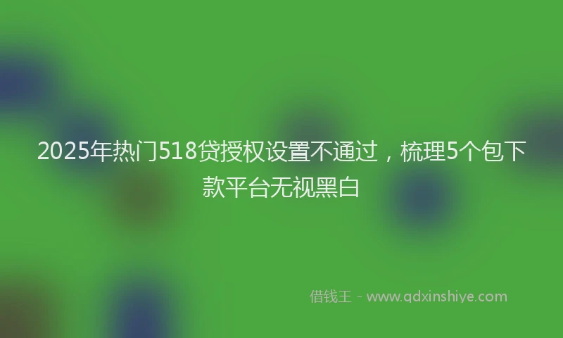 2025年热门518贷授权设置不通过，梳理5个包下款平台无视黑白