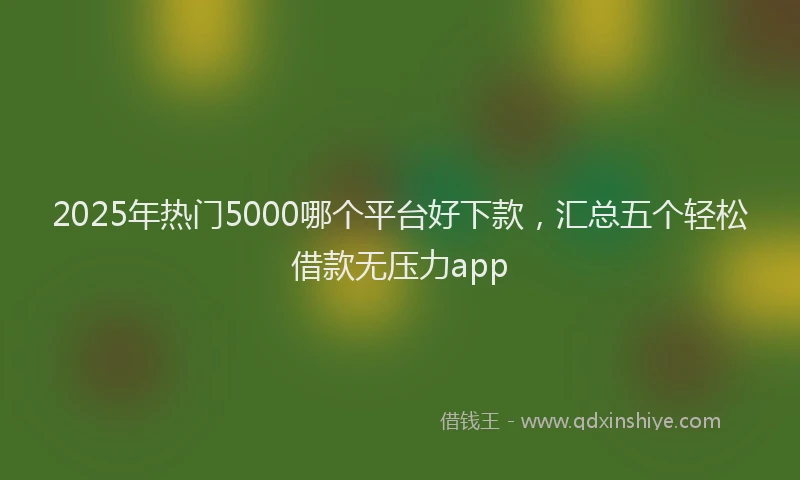 2025年热门5000哪个平台好下款，汇总五个轻松借款无压力app