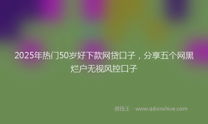 2025年热门50岁好下款网贷口子，分享五个网黑烂户无视风控口子