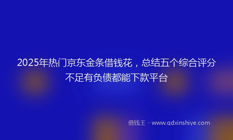 2025年热门京东金条借钱花，总结五个综合评分不足有负债都能下款平台