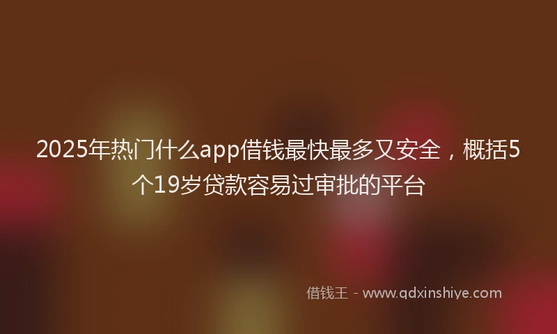 2025年热门什么app借钱最快最多又安全，概括5个19岁贷款容易过审批的平台