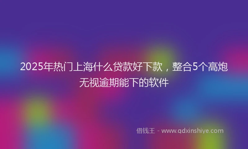 2025年热门上海什么贷款好下款，整合5个高炮无视逾期能下的软件