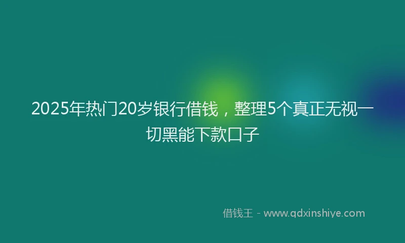 2025年热门20岁银行借钱，整理5个真正无视一切黑能下款口子