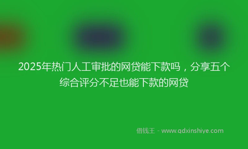 2025年热门人工审批的网贷能下款吗，分享五个综合评分不足也能下款的网贷
