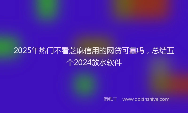2025年热门不看芝麻信用的网贷可靠吗，总结五个2024放水软件