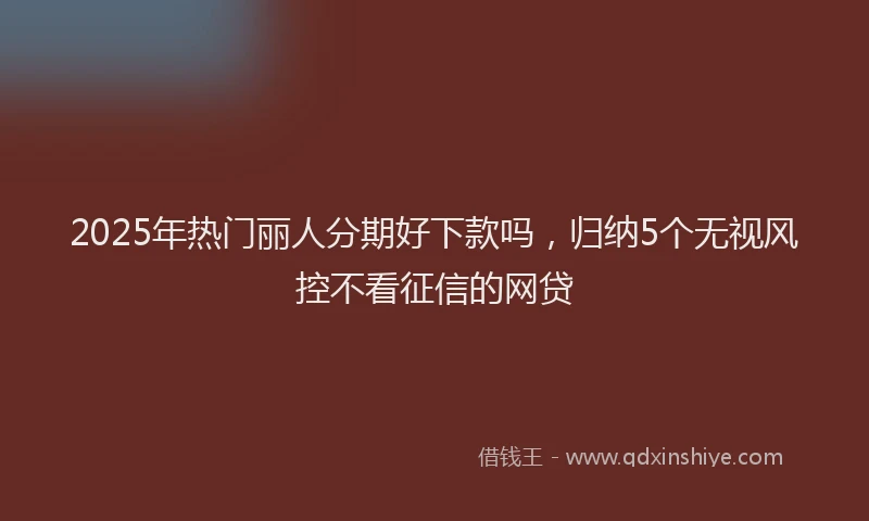2025年热门丽人分期好下款吗，归纳5个无视风控不看征信的网贷