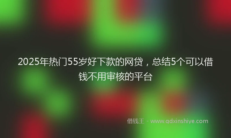 2025年热门55岁好下款的网贷，总结5个可以借钱不用审核的平台