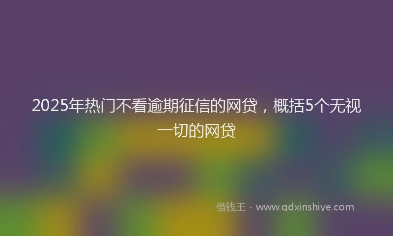 2025年热门不看逾期征信的网贷，概括5个无视一切的网贷